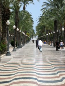 View down the Esplanade in Alicante